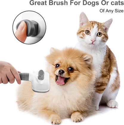 Self-Cleaning Dog & Cat, loose hairs – Deshedding Grooming Comb with One-Button Hair Release