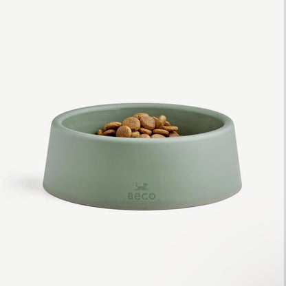 Beco Dog Bowl – Large White Steady Bowl made from Recycled Plastic, featuring a Non-Slip Rubber Base for secure feeding.