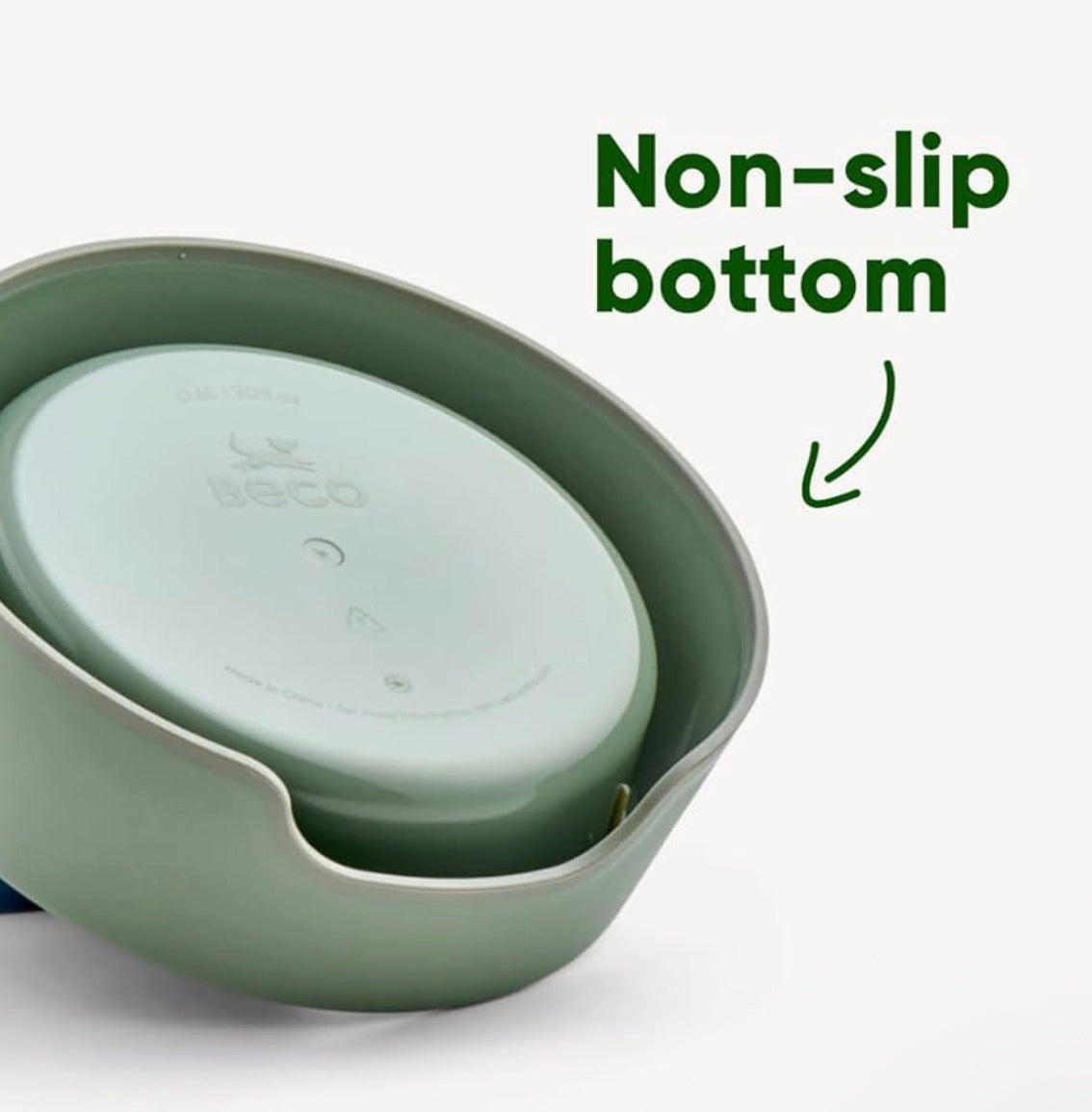 Beco Dog Bowl – Large White Steady Bowl made from Recycled Plastic, featuring a Non-Slip Rubber Base for secure feeding.