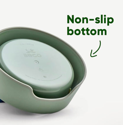 Beco Dog Bowl – Large White Steady Bowl made from Recycled Plastic, featuring a Non-Slip Rubber Base for secure feeding.