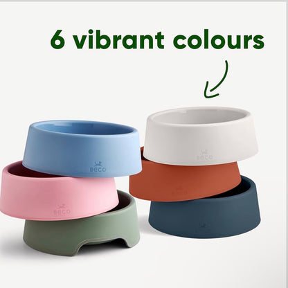 Beco Dog Bowl – Large White Steady Bowl made from Recycled Plastic, featuring a Non-Slip Rubber Base for secure feeding.